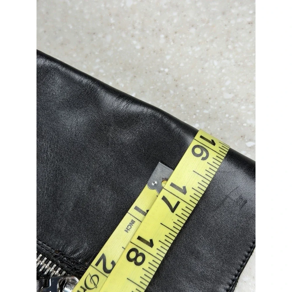 Michael Kors Clara Wedge Knee High Black Leather Boots Women's Size 9M
